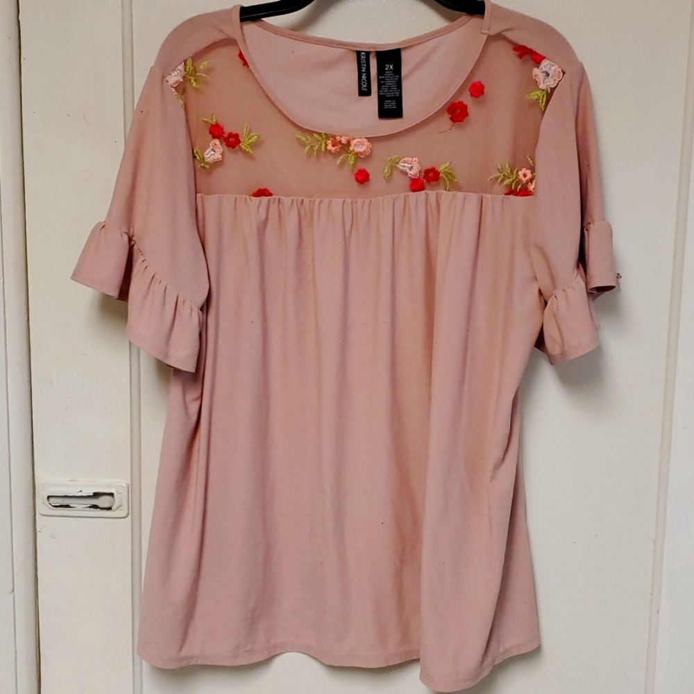 Embroidered Pink Blouse